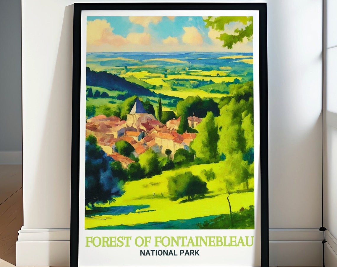 Forest Of Fontainebleau National Park Travel Poster Barbizon Poster Barbizon Print Forest Of Fontainebleau National Park Decor