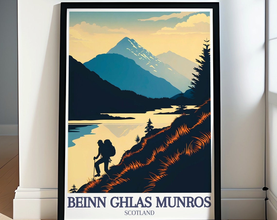 Beinn Ghlas Travel Print Beinn Ghlas And Ben Lawers Loch Tay Vintage Decor Ben Lawers Loch Tay Travel Posters
