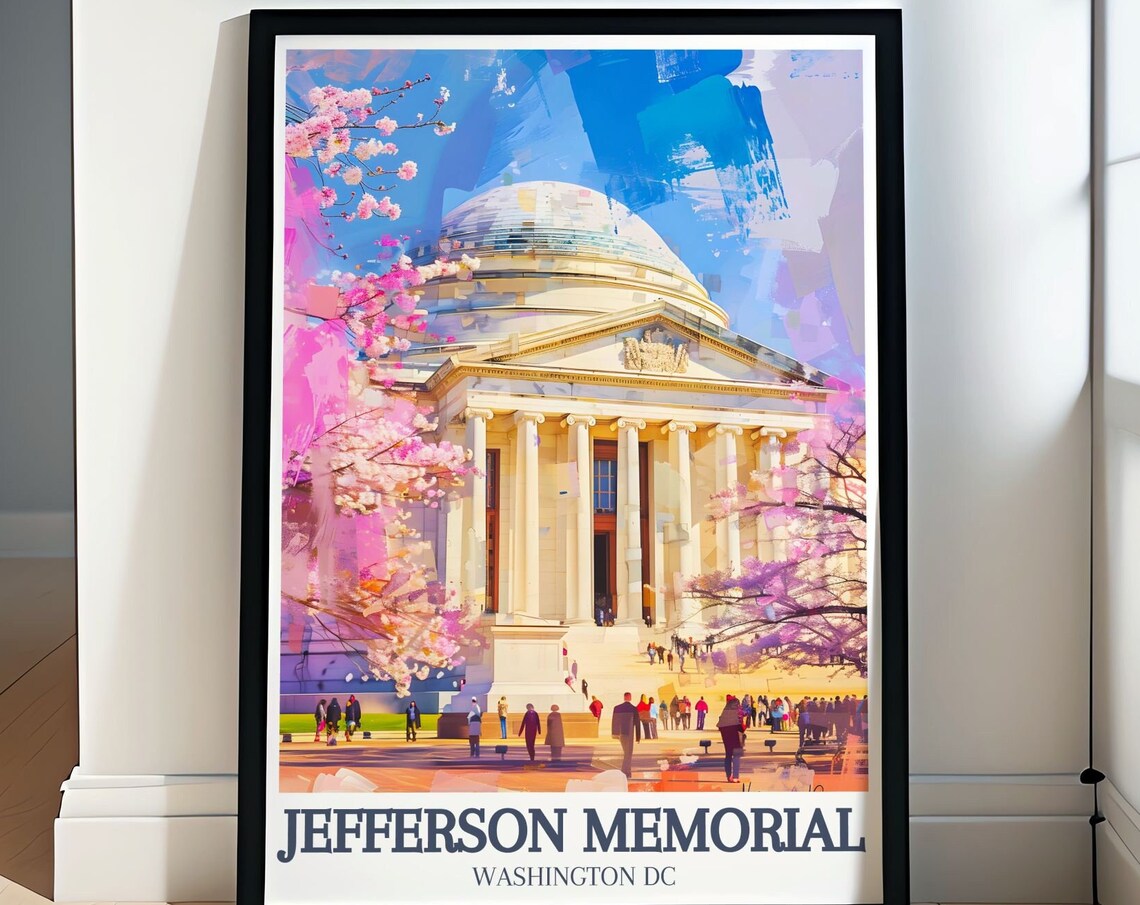Jefferson Memorial Washington DC Cherry Blossom Spring Art Poster