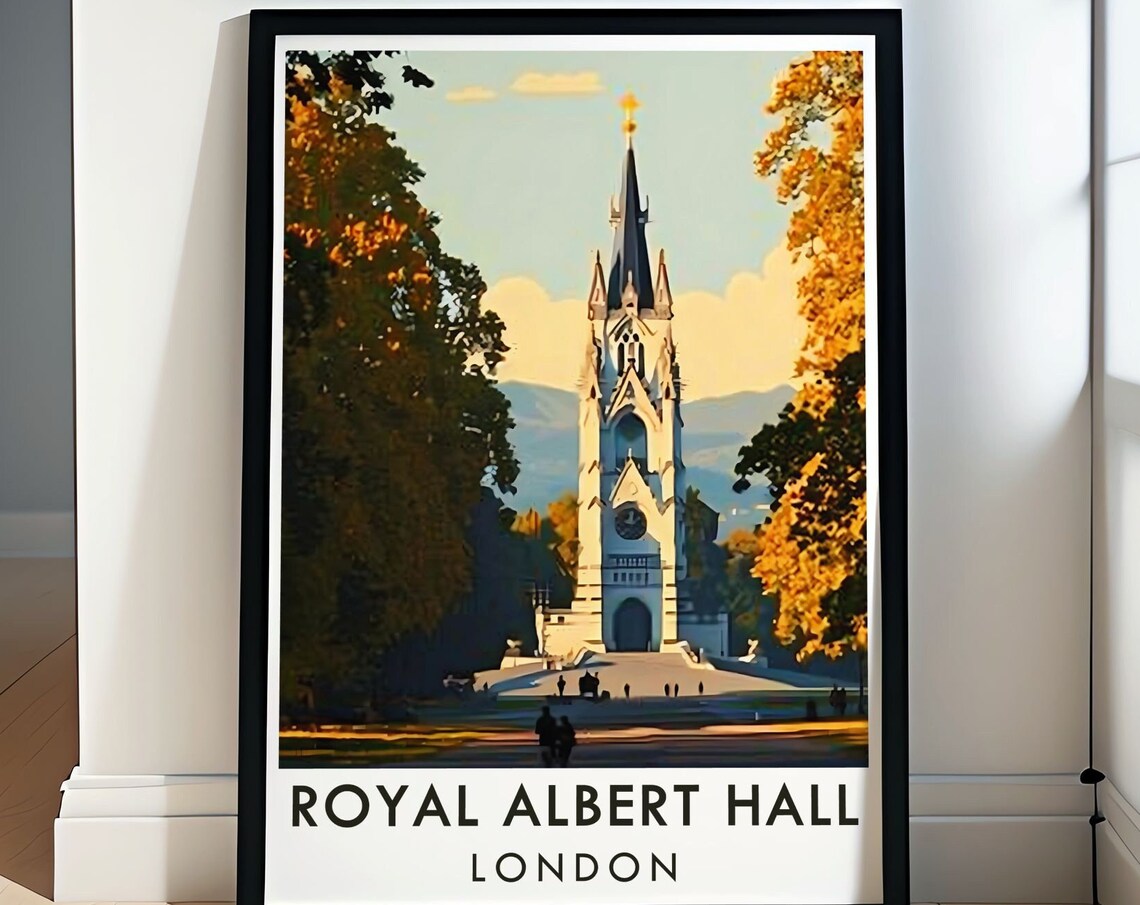 Albert Memorial Gothic Spire Golden Autumn Park London View Poster