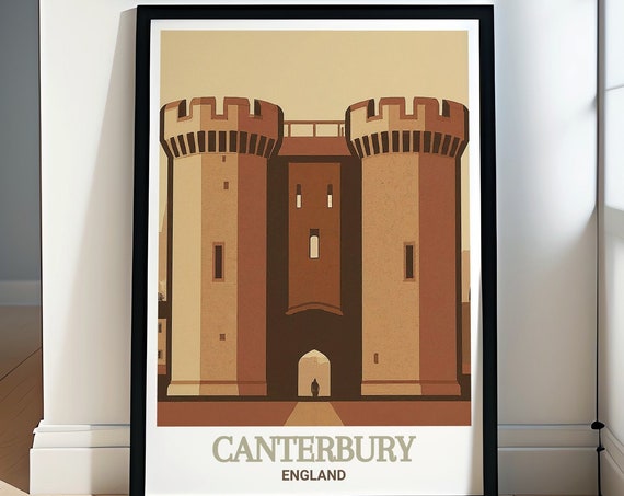 Canterbury Wall Art Westgate Towers Museum Art Medieval Architecture Scenic Canterbury Print