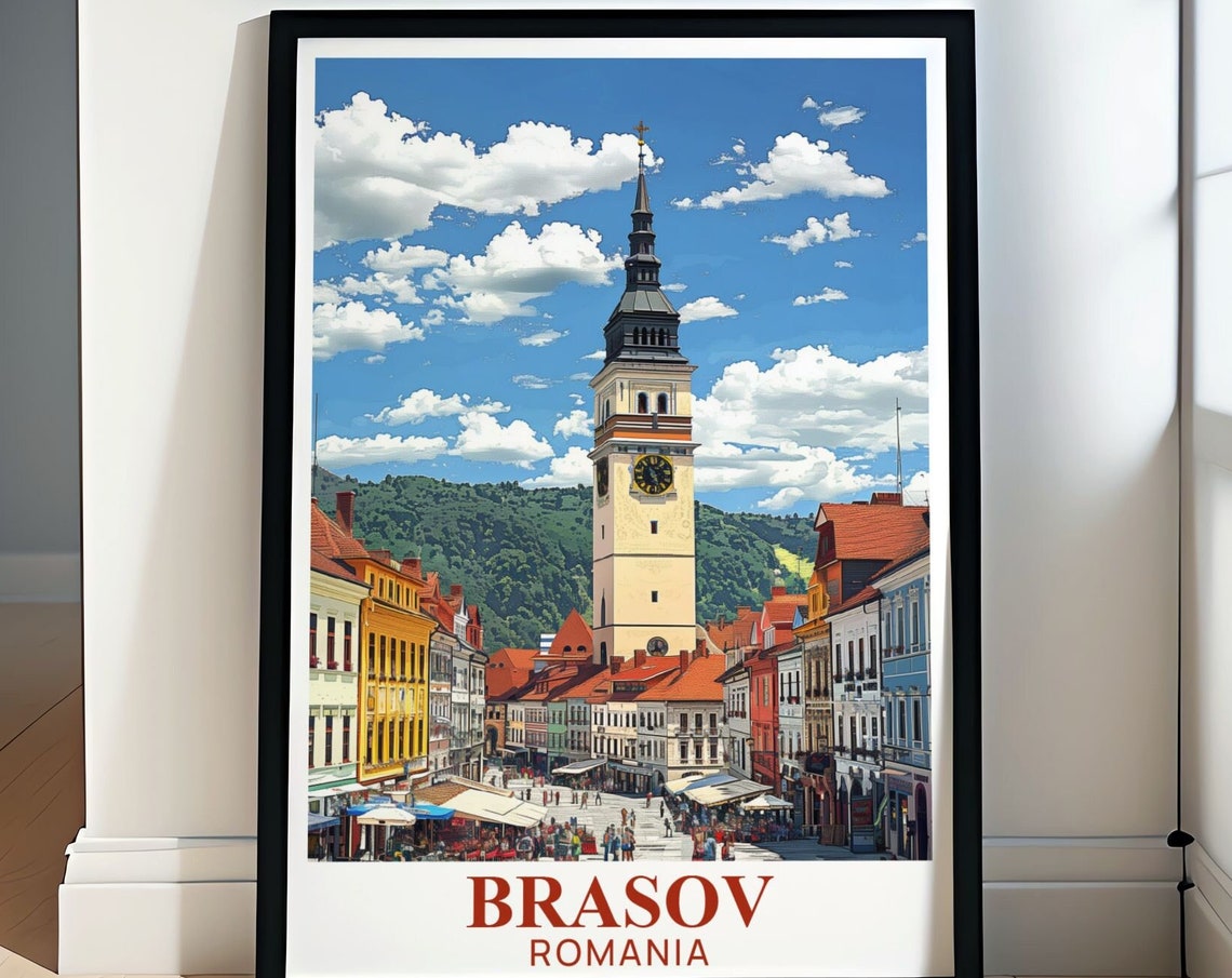 Brasov Romania Travel Print Council Square Brasov Travel Print Brasov Romania Poster Brasov Travel Poster Of Council Square Romania