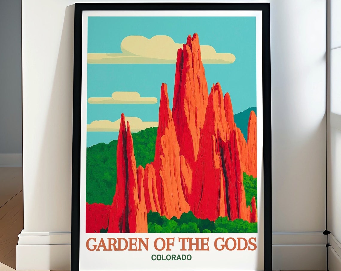 Gardens Of The Gods Travel Print Tower Of Babel Travel Art Gardens Of The Gods Decor Gardens Of The Gods And Tower Of Babel Print