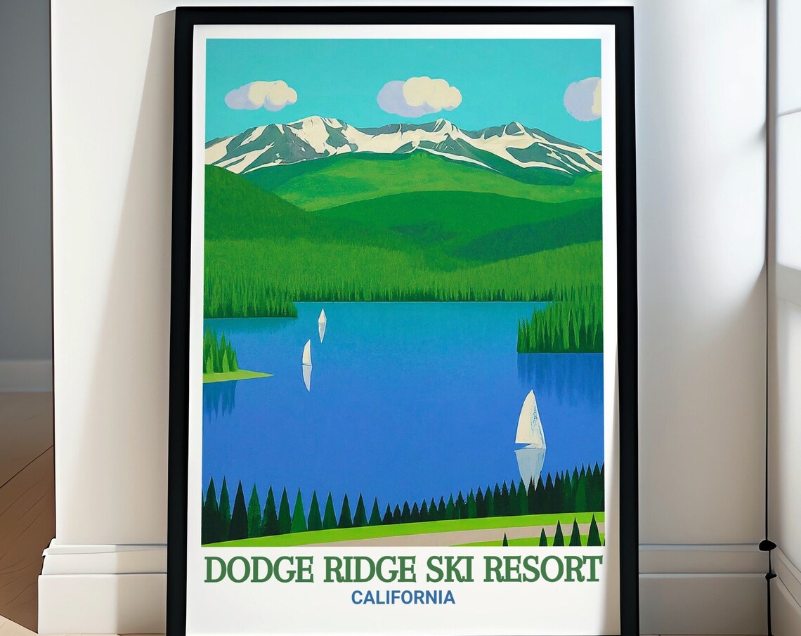 Dodge Ridge Mountain Lake Sailboats Summer California Poster