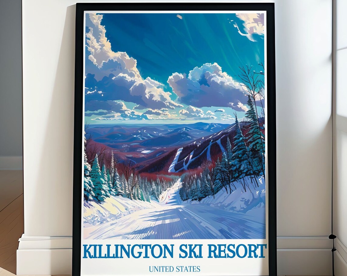 Killington Ski Resort Mountain Vista Groomed Trails Winter Poster