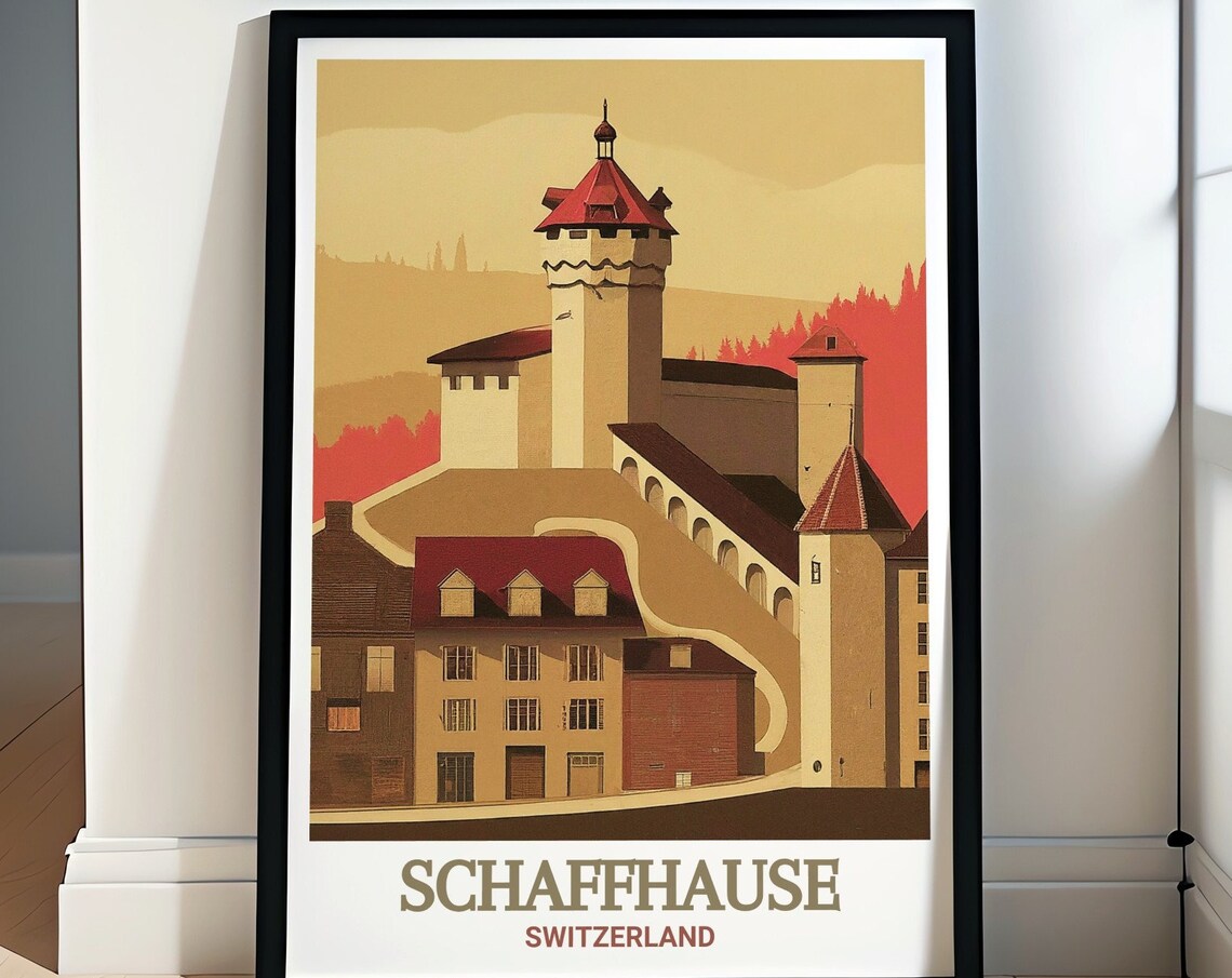 Schaffhausen Switzerland Munot Fortress Sunset Warm Tones Poster