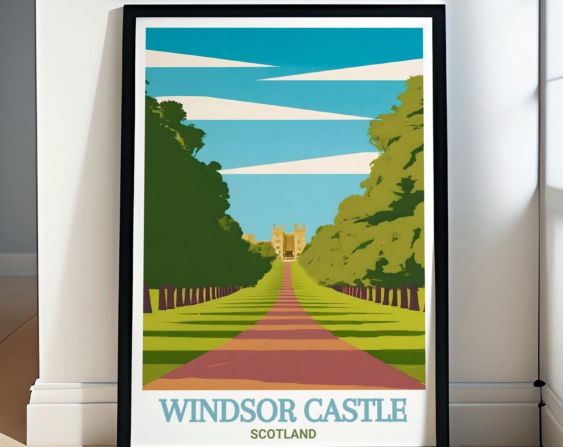 Windsor Castle The Long Walk Tree Lined Avenue England Poster