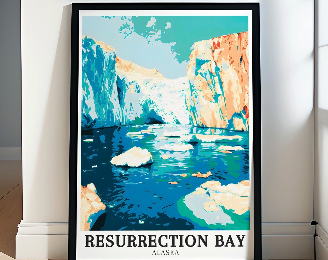 Resurrection Bay Glacier Lagoon Ice Passage Alaska Travel Poster