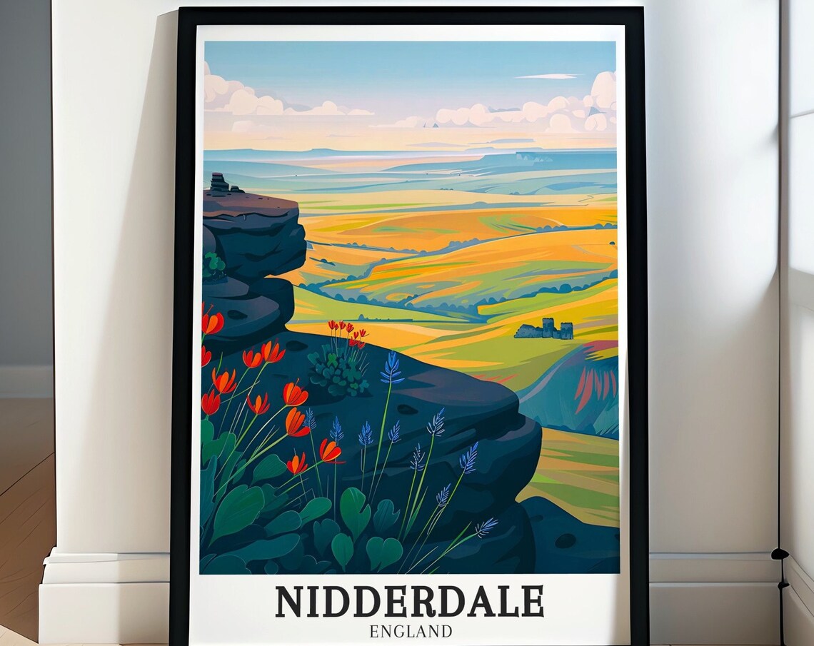 Nidderdale Travel Poster, Yorkshire Dales Route
