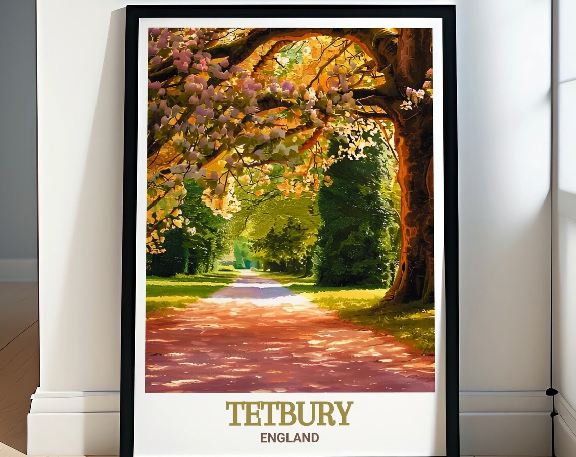Tetbury England Blossom Tree Avenue Sunlit Park Pathway Poster