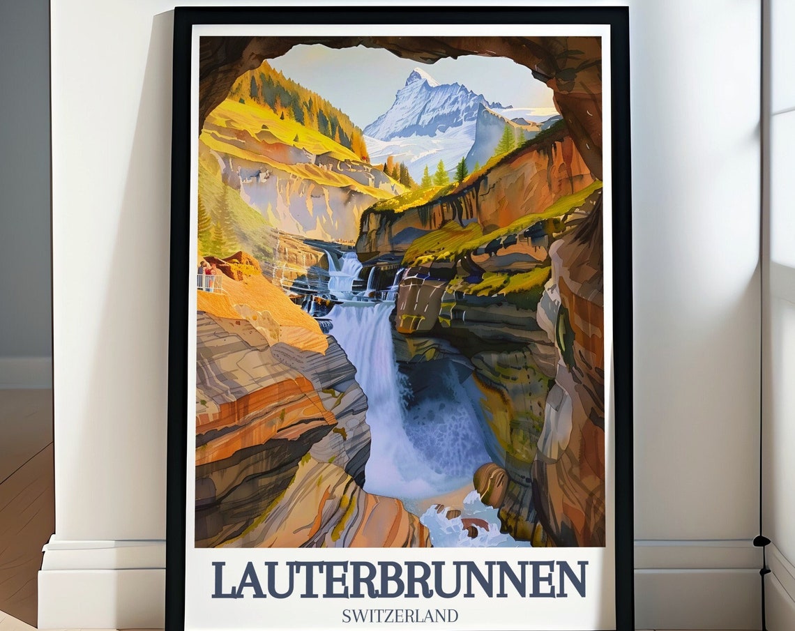 Lauterbrunnen Trummelbach Falls Gorge Jungfrau Alpine Drama Poster
