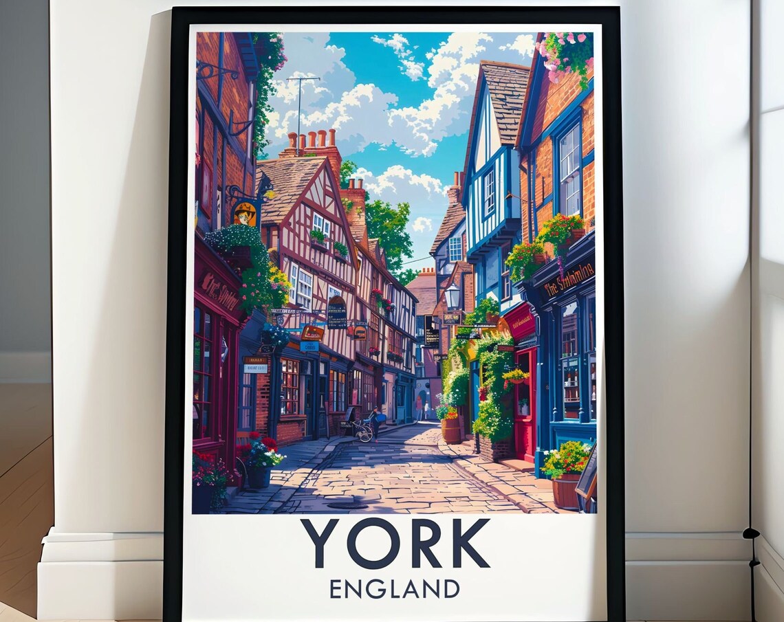 York England The Shambles Medieval Timber Street In Sunshine Poster
