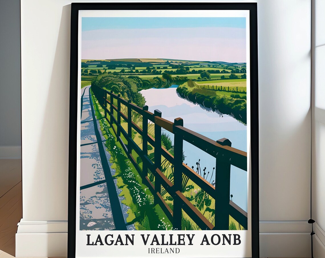 Lagan Valley River Lagan Towpath Green Ireland Travel Poster