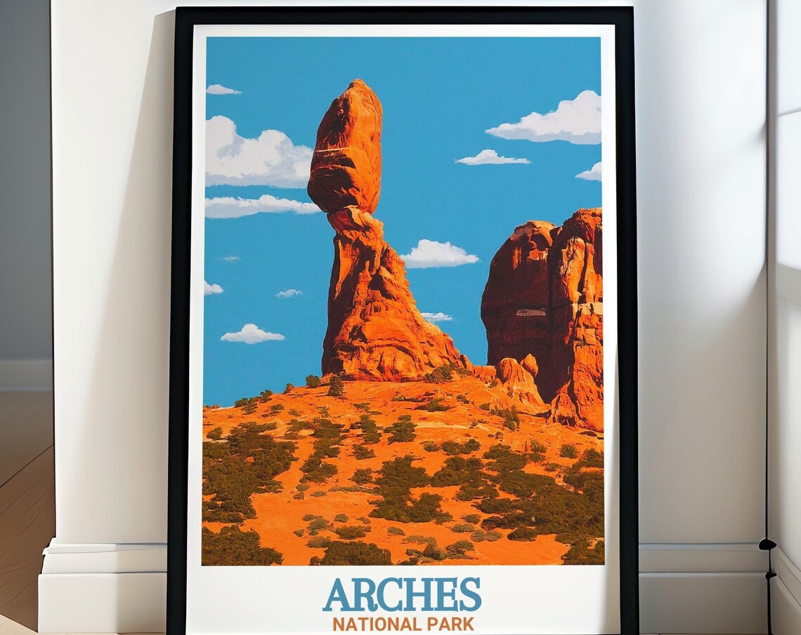 Arches National Park Balanced Rock Desert Utah Travel Poster