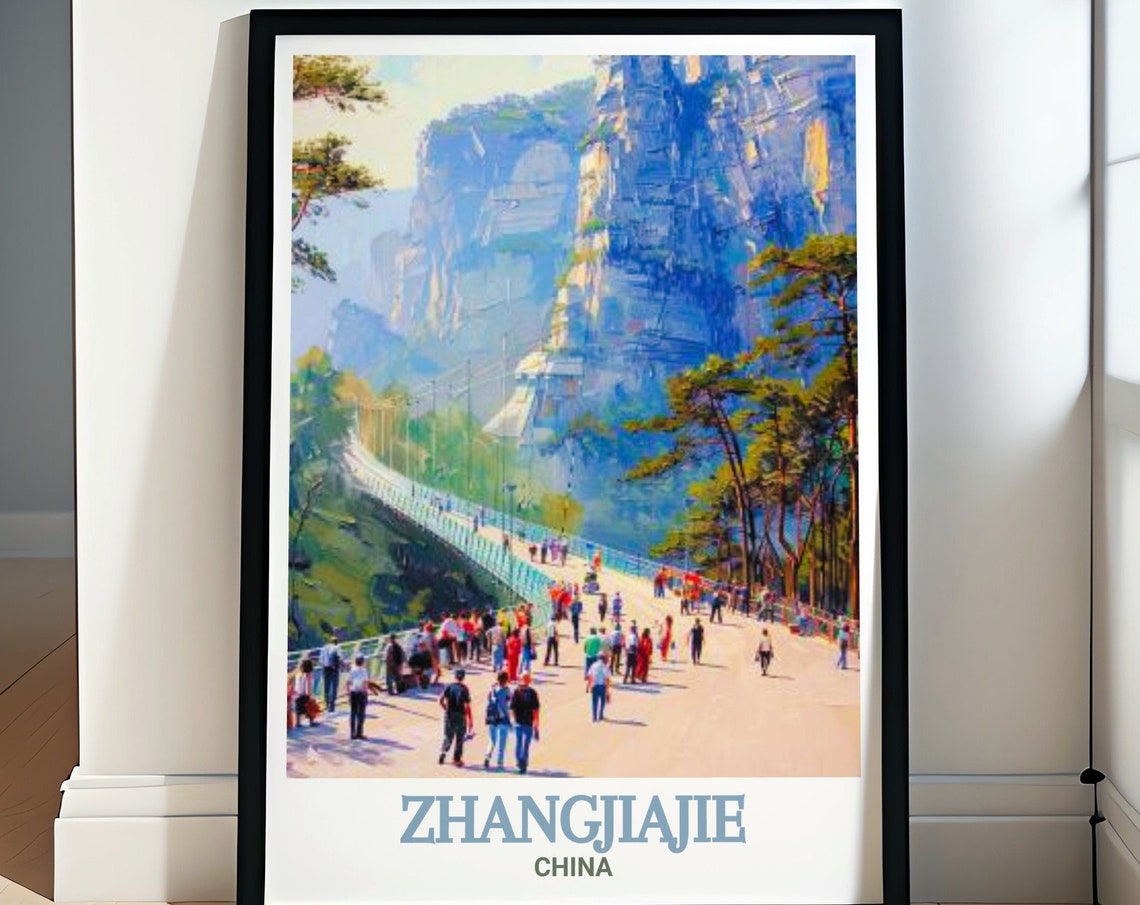 Zhangjiajie Art Glass Bridge Of Zhangjiajie Grand Canyon Poster Glass Bridge Of Zhangjiajie Grand Canyon Print Zhangjiajie Poster