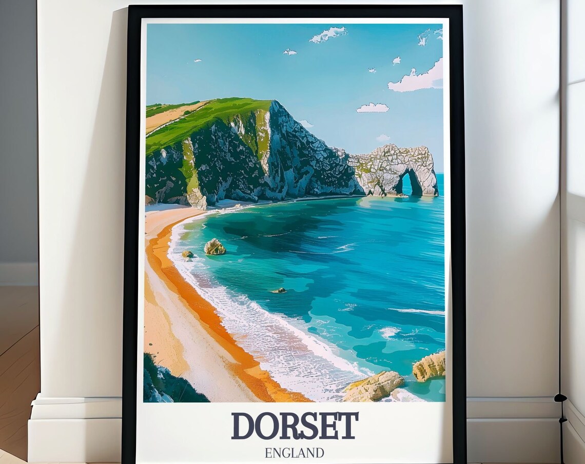 Dorset England Durdle Door Arch Over Turquoise Jurassic Coast Poster