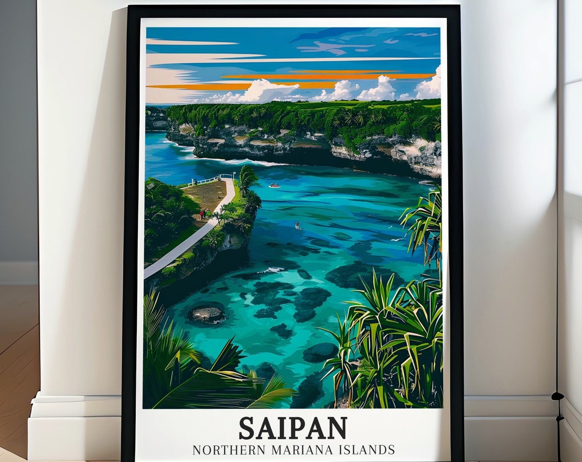 Saipan Banzai Cliff Turquoise Bay Northern Mariana Islands Poster