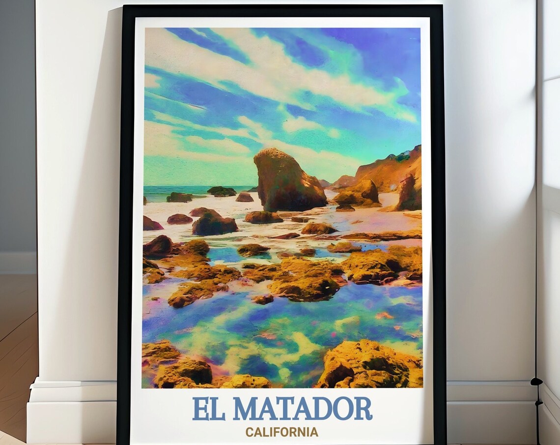 El Matador California Tide Pools Rocky Shore Ocean Travel Poster