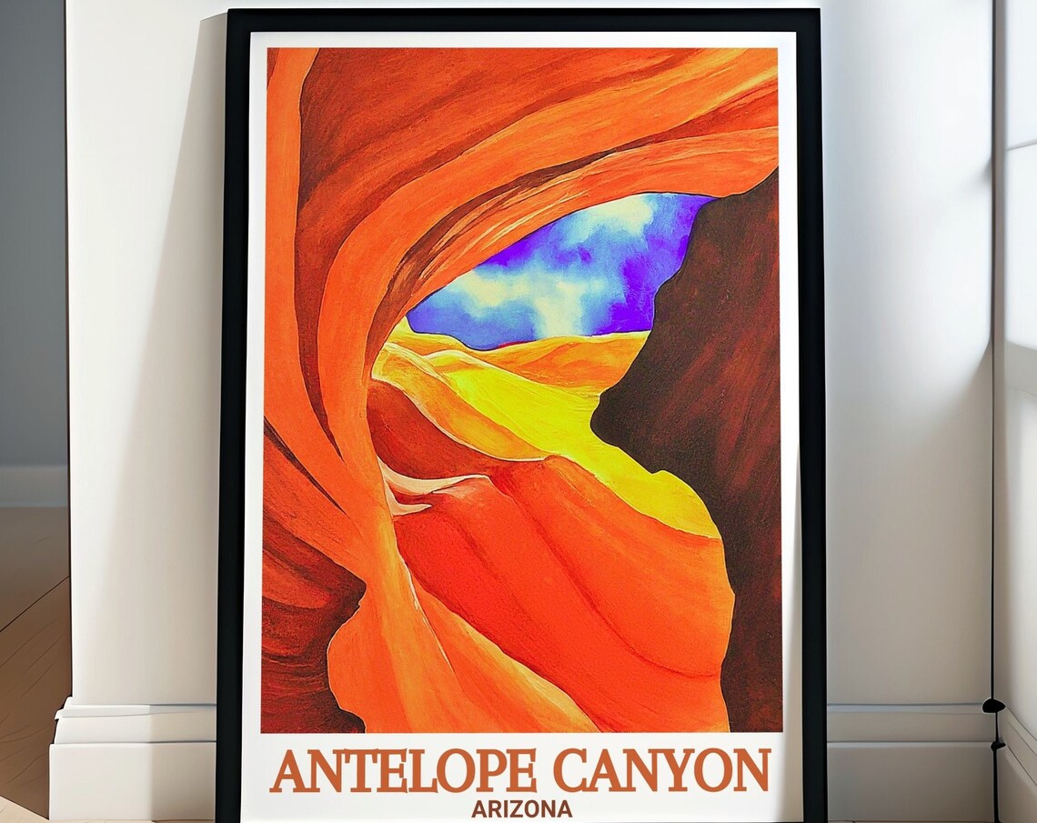 Antelope Canyon Swirling Slot Canyon Orange Curves Arizona Poster