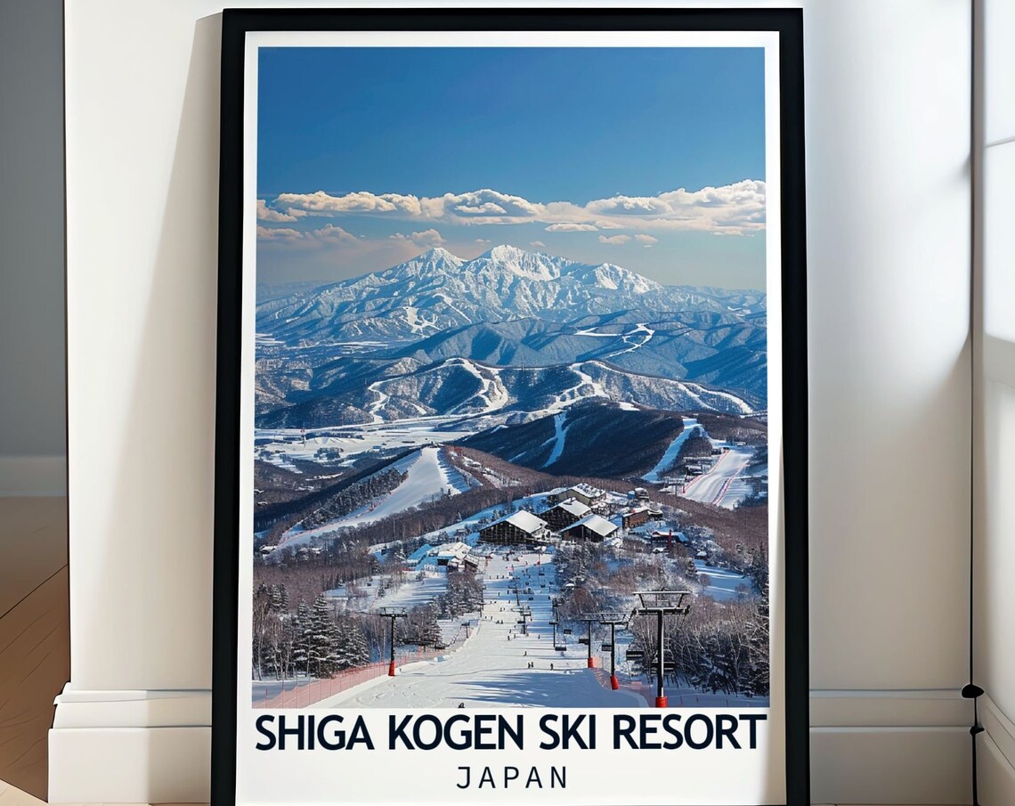 Shiga Kogen Japan Ski Resort Panoramic Snow Slope View Poster