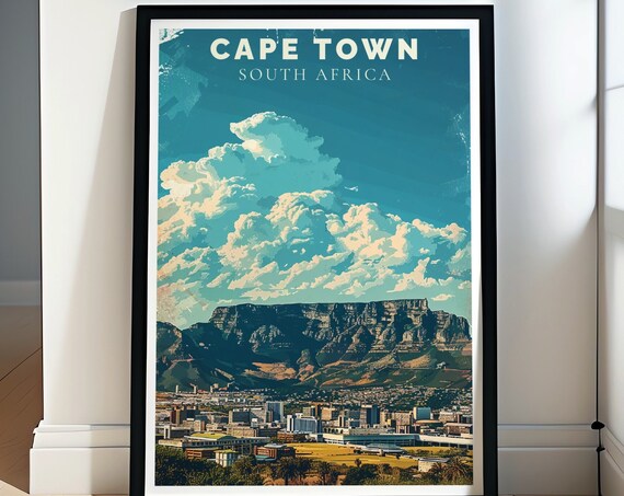 Cape Town Wall Art Table Mountain Travel Posters Cape Town Art Table Mountain And Cape Town Gifts Table Mountain Gift