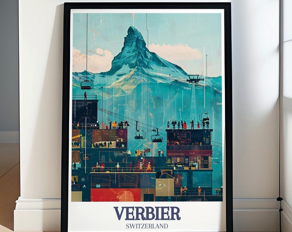 Verbier Ski Resort Wall Art Matterhorn Art Decor Verbier Mountain Art Swiss Alps Travel Posters Scenic Verbier Prints