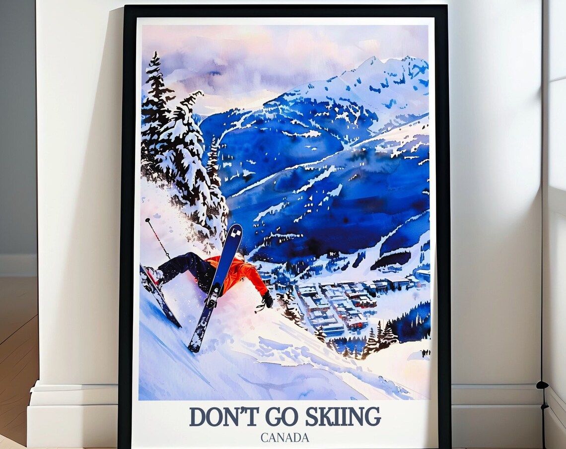 Don't Go Skiing Powder Wipeout Canada Ski Resort Humor Poster