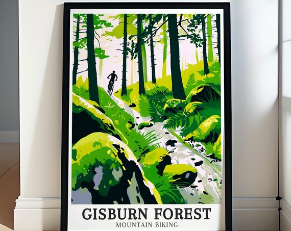 Gisburn Forest Mountain Biking Print Gisburn Forest Blue Route Poster Gisburn Forest Mountain Biking Decor Gisburn Forest Blue Route Art