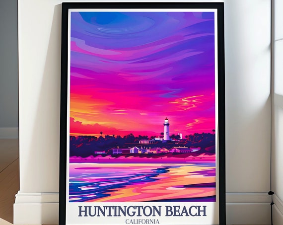 Huntington Beach Posters Huntington Beach Lighthouse Prints Huntington Beach Decor Huntington Beach Lighthouse Art Prints