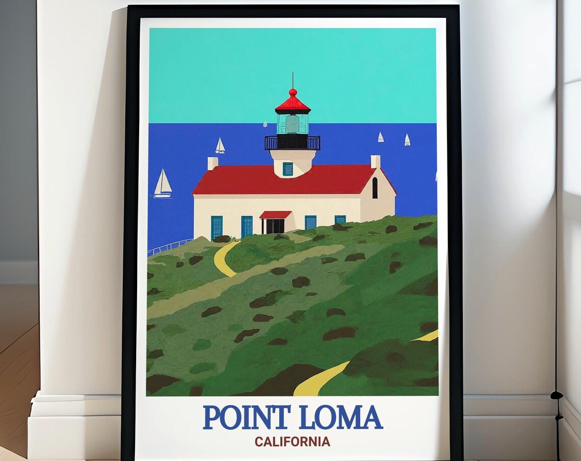 Point Loma California Historic Lighthouse Hill Coastal Poster
