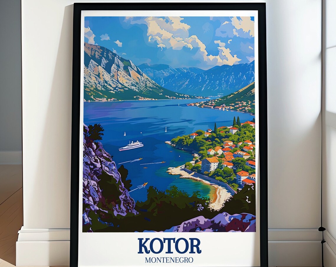 Kotor Bay Montenegro Scenic Adriatic Coast Sailing Town Poster