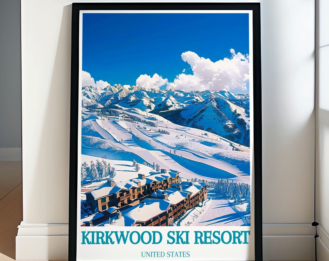 Kirkwood Ski Resort California Aerial Slopes Mountain Poster