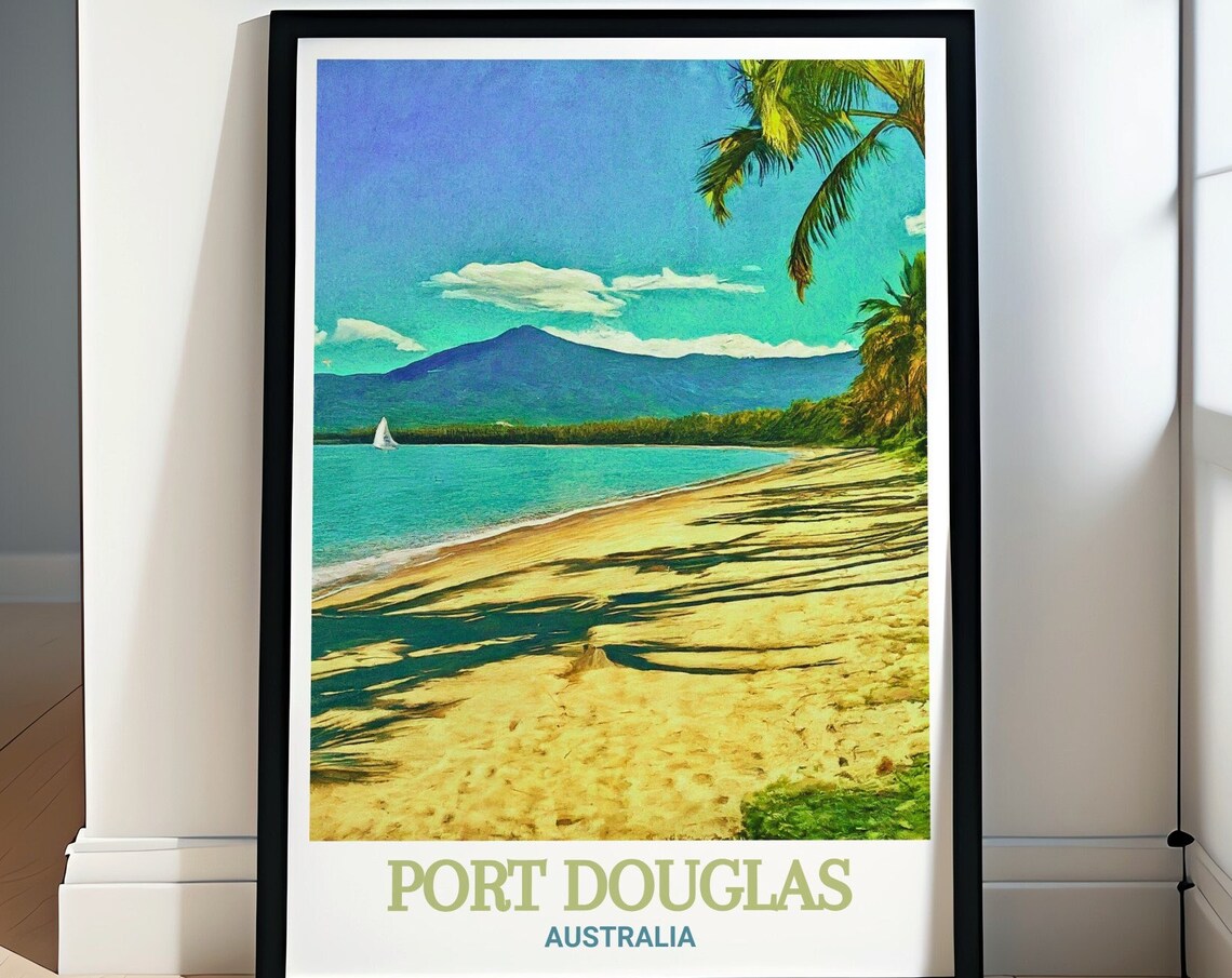 Port Douglas Australia Four Mile Beach Sailboat Coast View Poster