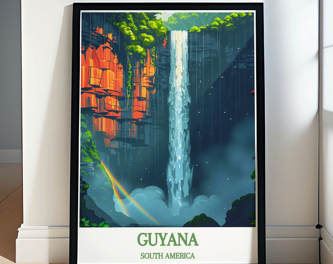 Kaieteur Falls Travel Posters Kaieteur Falls Art Travel Wall Art Featuring Kaieteur Falls Vintage Kaieteur Falls Travel Prints