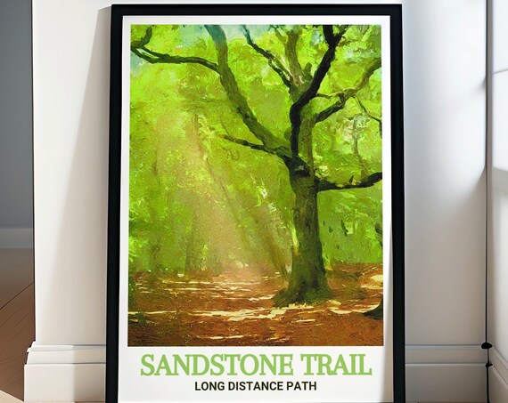 Sandstone Trail Sunlit Forest Path Hiking Long Distance Travel Poster