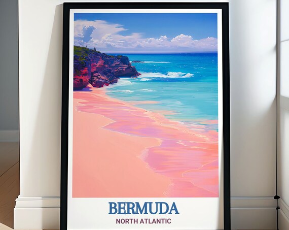 Bermuda Horseshoe Bay Pink Sand Beach Tropical Shores Poster