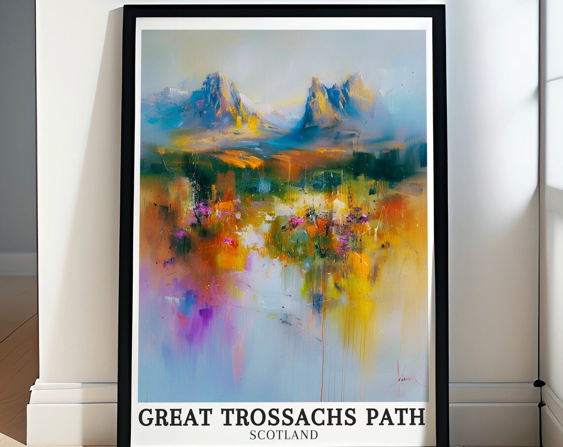 Great Trossachs Path Scotland Impressionist Mountain Landscape Poster