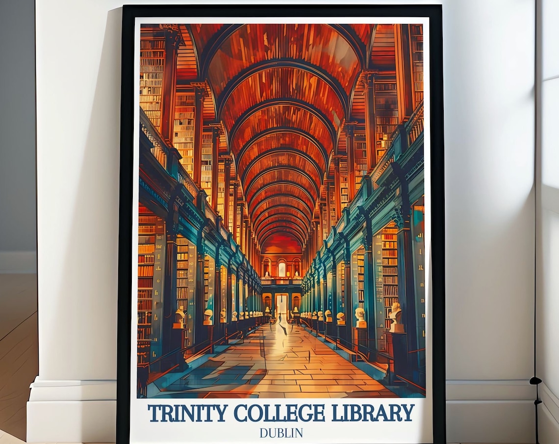 Trinity College Library Travel Poster, Long Room
