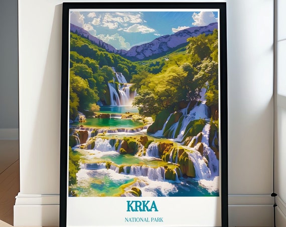 Krka National Parkskradinski Buk Waterfalls Poster For Nature Lovers And Adventurers Skradinski Buk Waterfall Poster