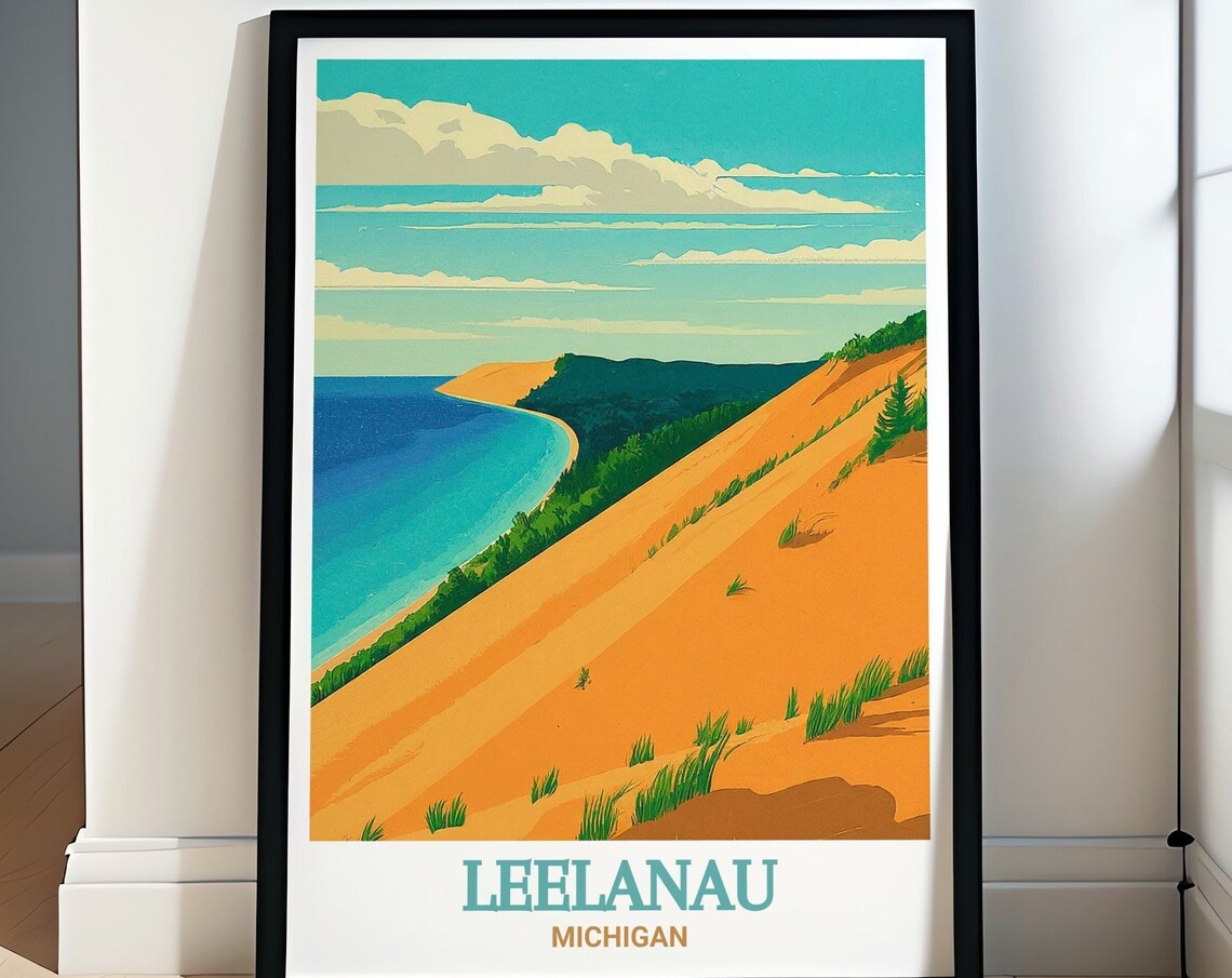 Leelanau Michigan Sleeping Bear Dunes Lake Michigan Overlook Poster