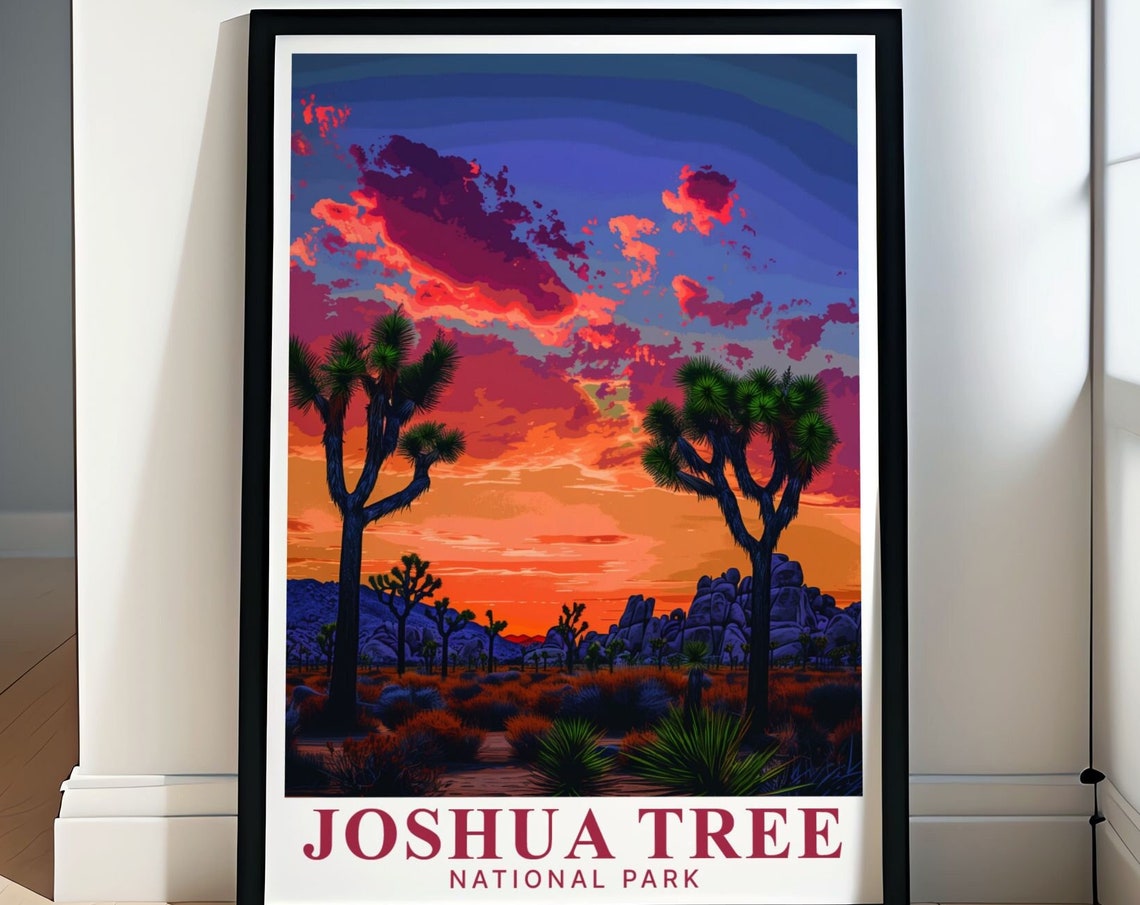 Joshua Tree National Park California Desert Sunset Sky Poster