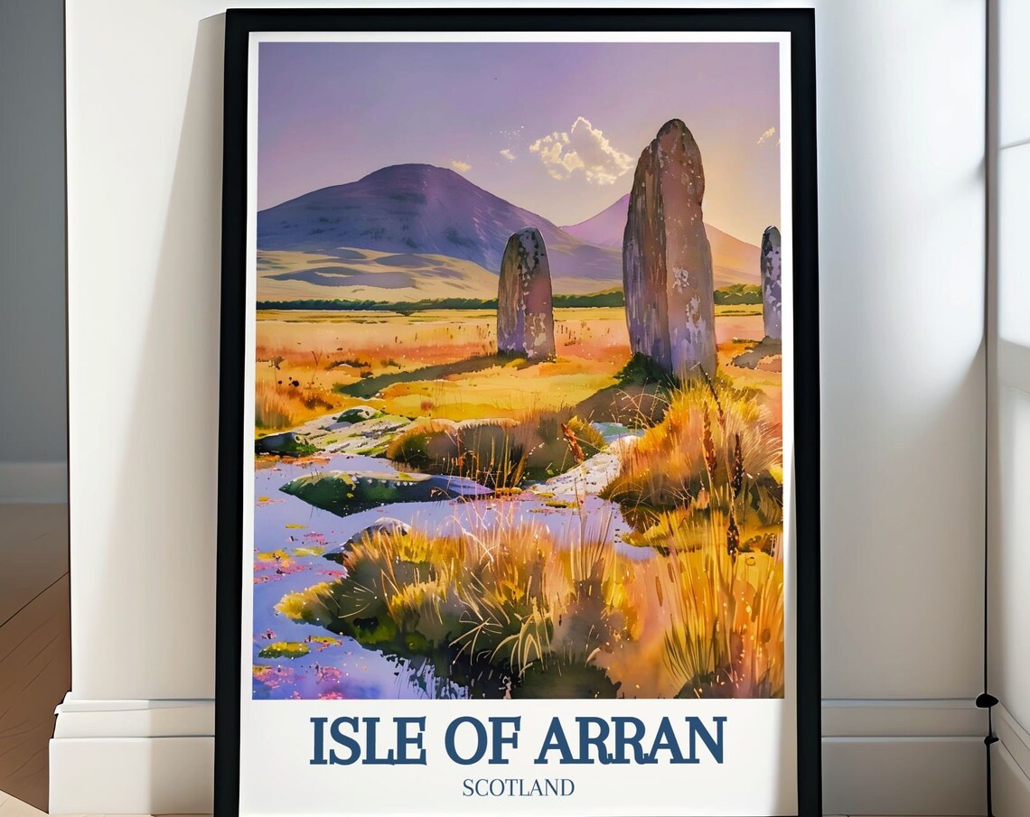 Isle of Arran Standing Stones Goatfell Scotland Travel Poster
