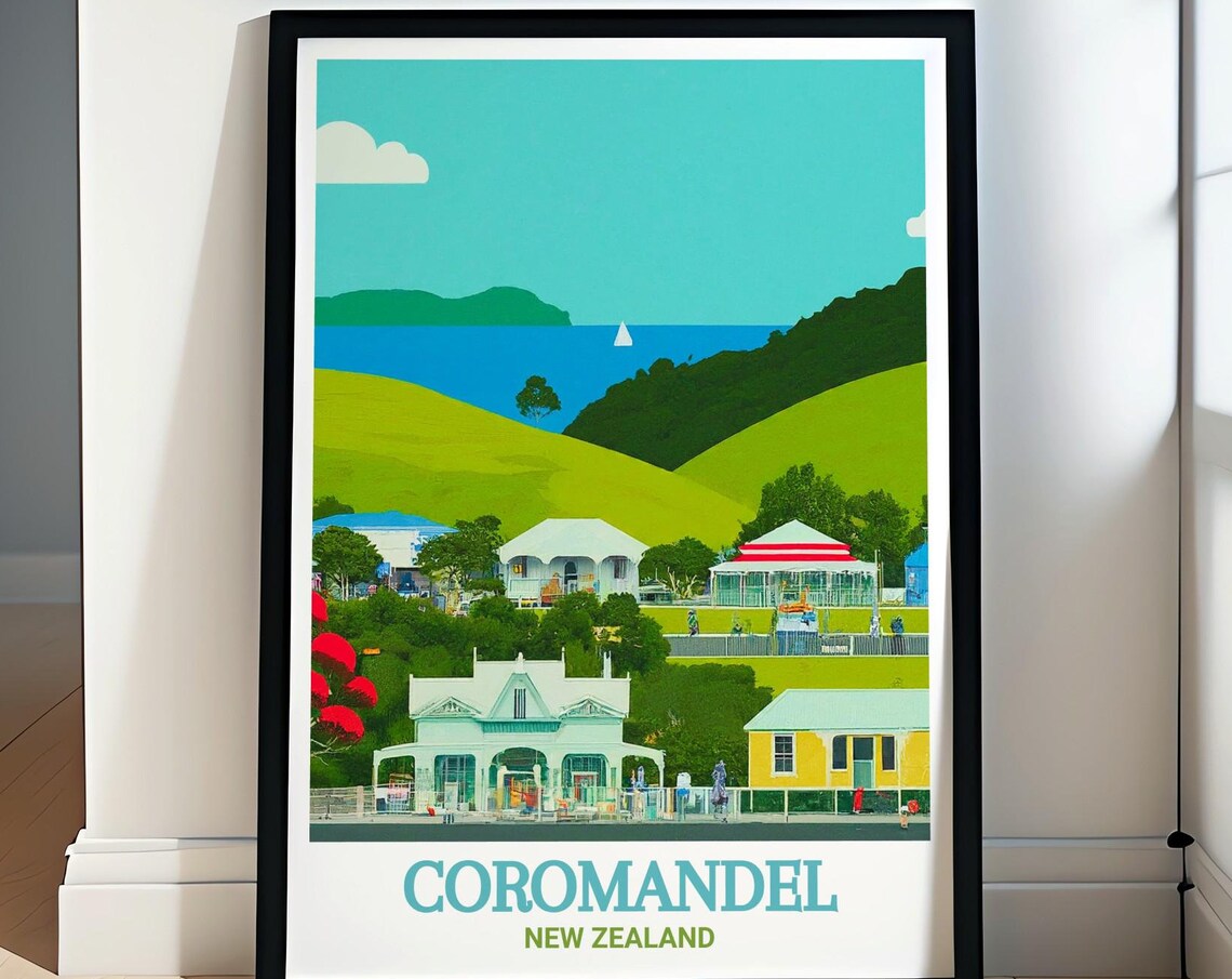 Coromandel New Zealand Charming Colonial Town Harbor View Poster