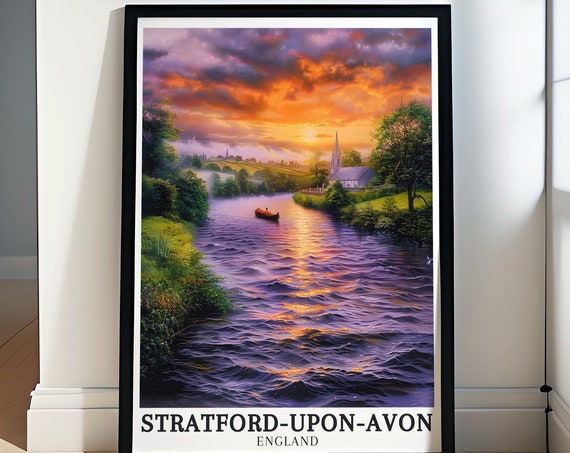 Stratforduponavon Wall Art River Avon Tudor Houses Poster River Avon And Tudor Houses Wall Decor Stratforduponavon Decor