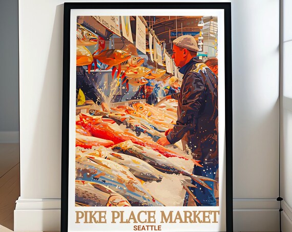 Pike Place Market Print Pike Place Fish Market Posters And Personalized Gifts Pike Place Fish Market Prints Pike Place Market Art