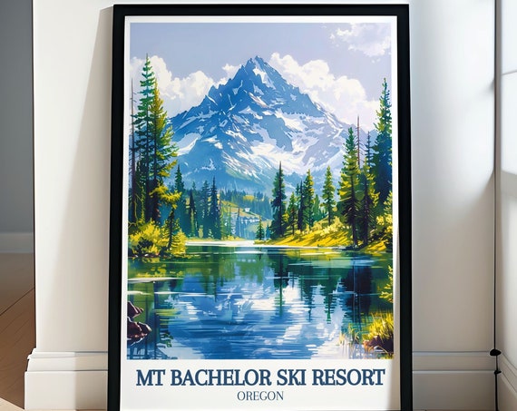 Mt Bachelor Wall Art Mt Bachelor Poster And Sparks Lake Print Mt Bachelor And Sparks Lake Art Mt Bachelor Prints