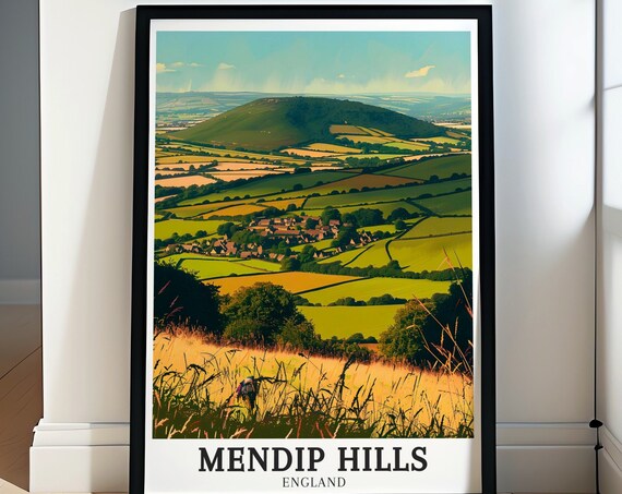 Mendip Hill Poster Somerset Levels Blackdown Hills Gift Somerset Levels Blackdown Hills Decor Mendip Hills Decor Mendip Hills Gift