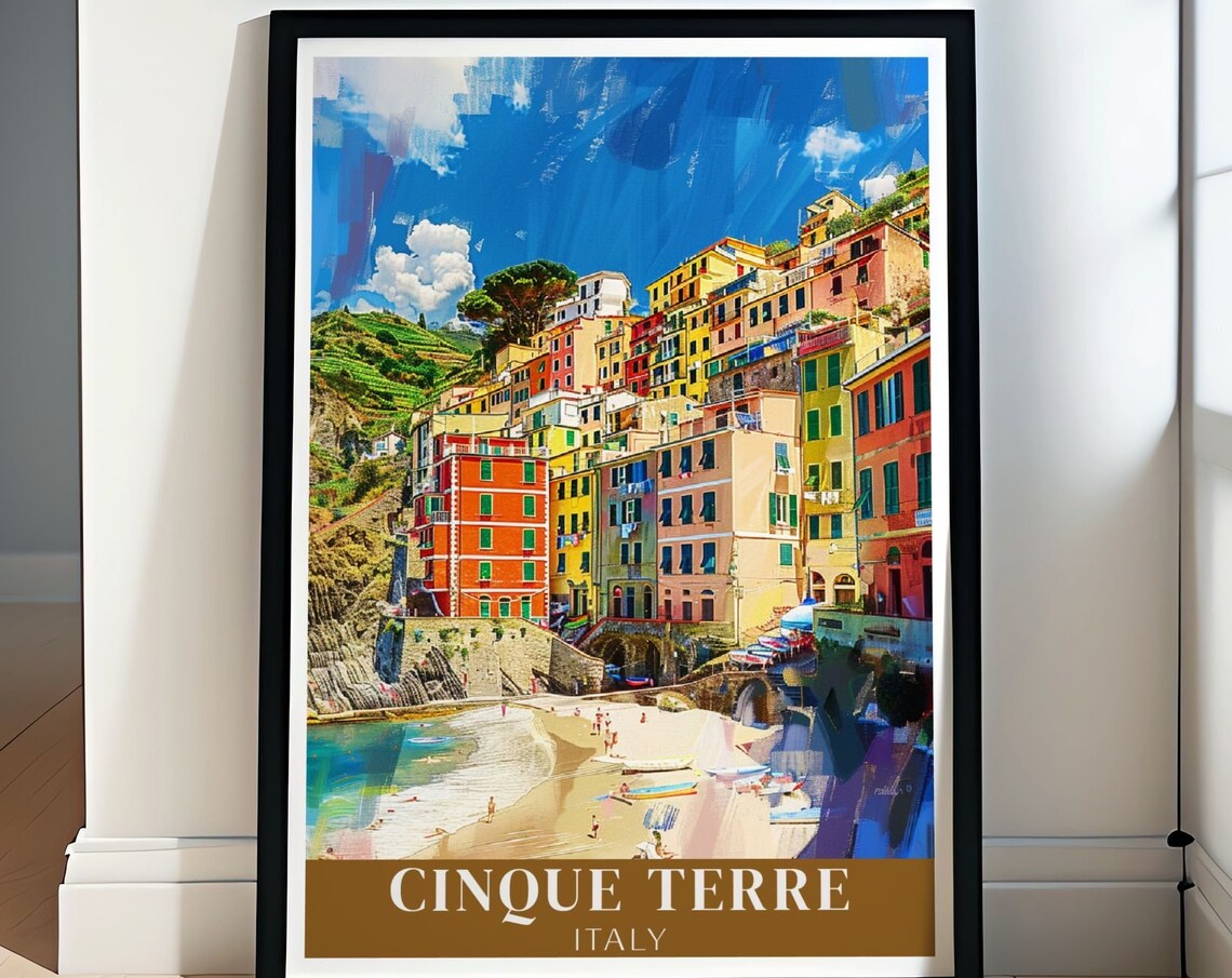 Cinque Terre Vibrant Cliffside Village Above The Harbor Poster