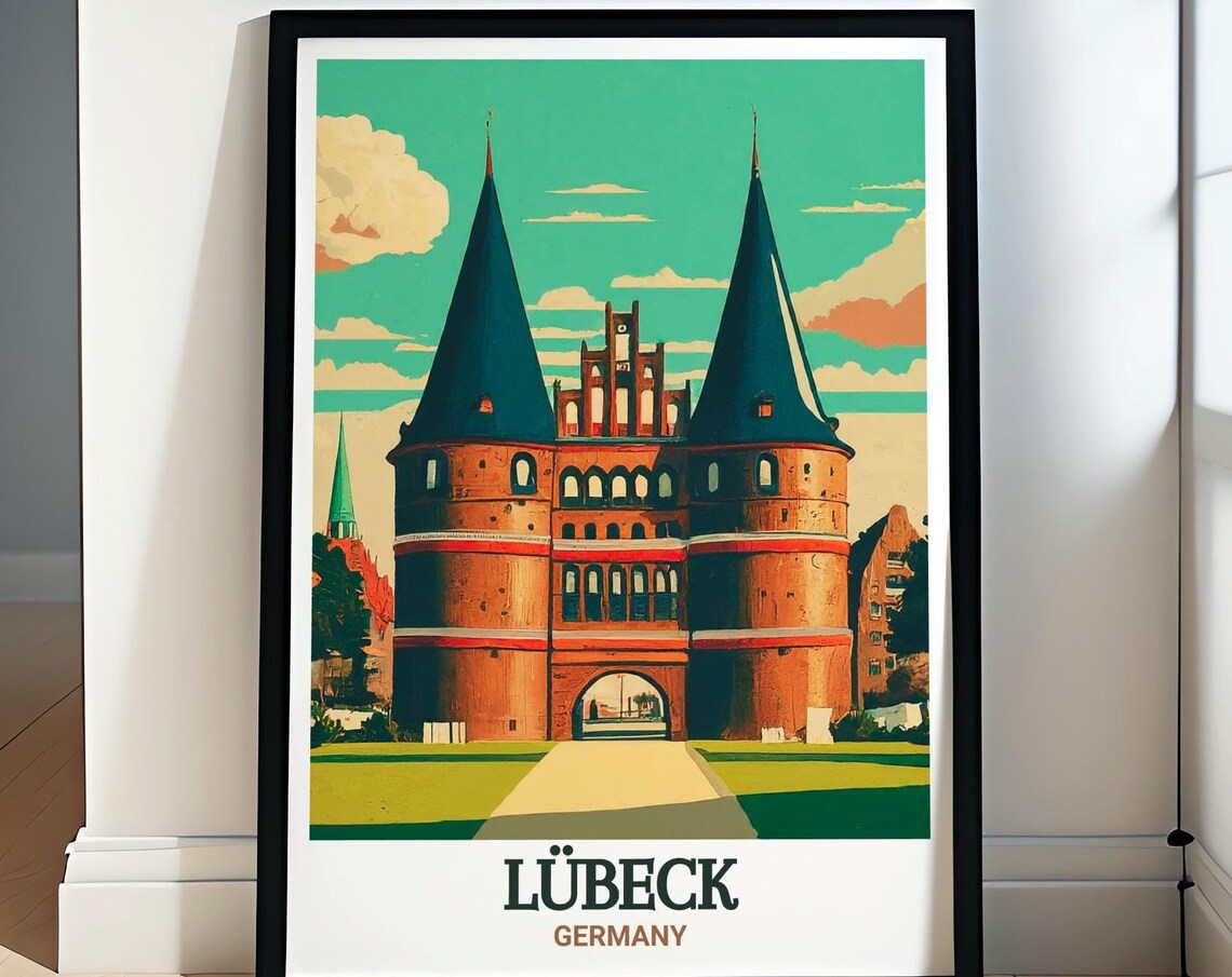 Lubeck Germany Holstentor Medieval City Gate Twin Towers Poster