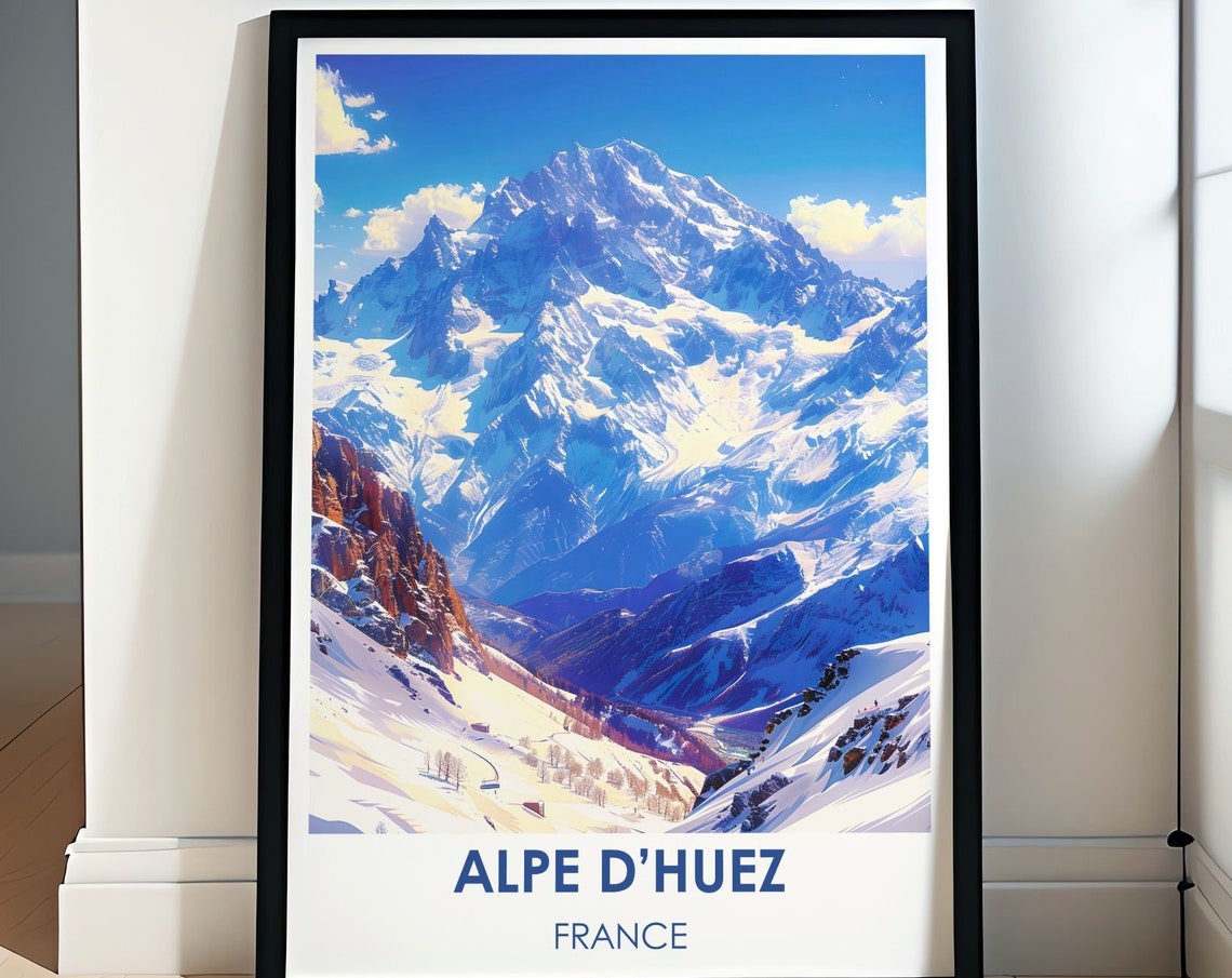 Alpe Dhuez Ski Resort Art Capture The Essence Of French With Prints Travel Posters Of The French Alps
